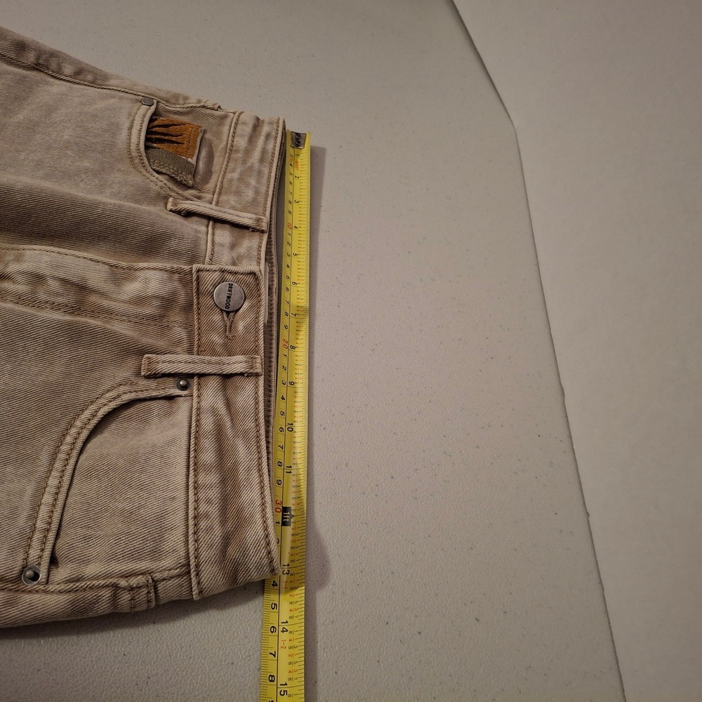 DRIFTWOOD Tan Wide Leg Jeans with Floral Panel - Picture 7 of 9